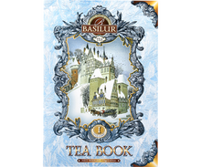 Herbata Basilur Tea Book vol. I – elegancka grafika zamku zimą na opakowaniu.