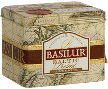 Bok puszki Basilur Baltic Present z klasycznym motywem kartograficznym