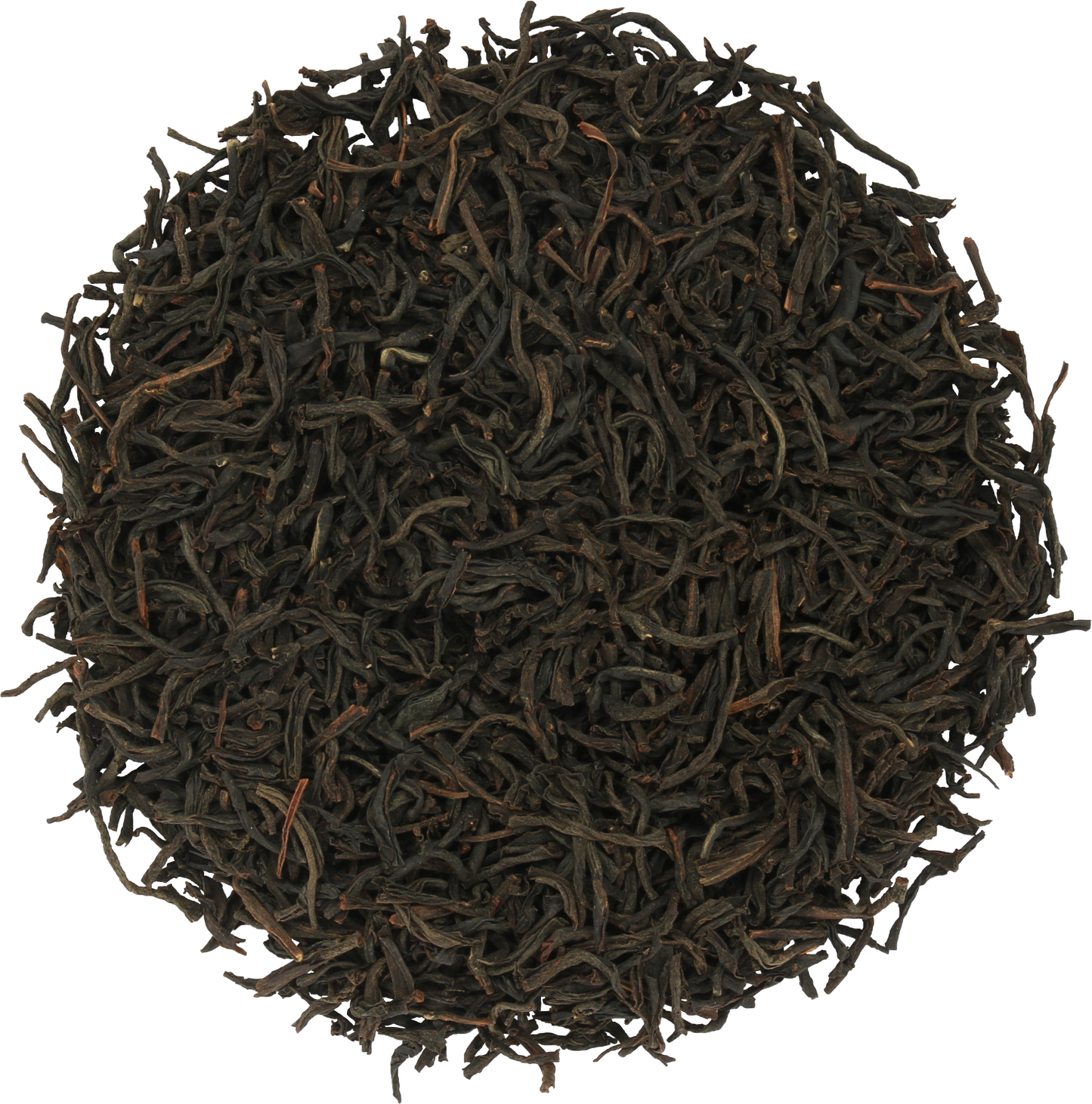 Liście czarnej herbaty cejlońskiej Basilur Frosty Morning w zbliżeniu.