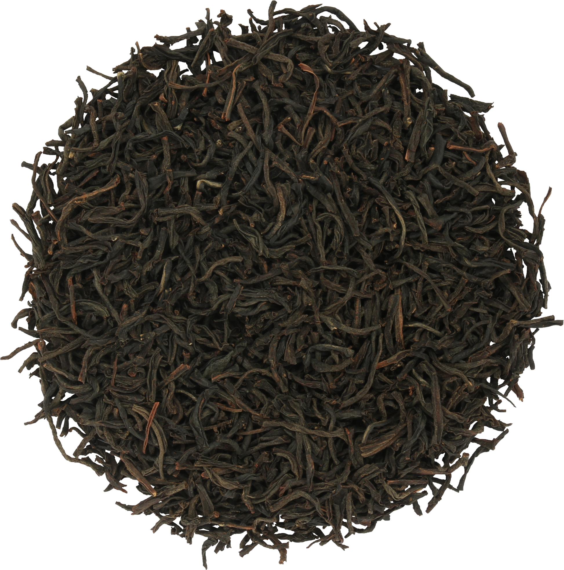 Liście czarnej herbaty cejlońskiej Basilur Frosty Morning w zbliżeniu.