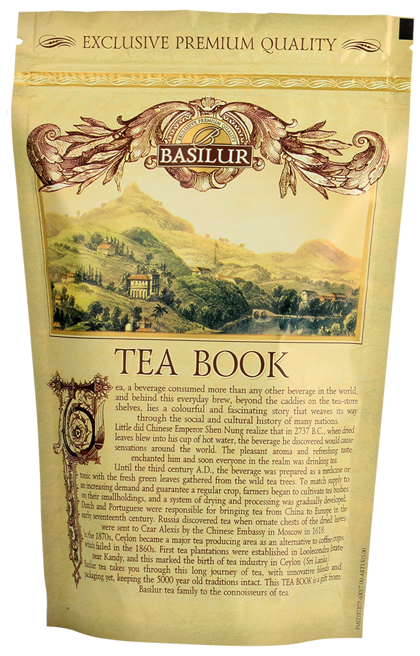 Opakowanie uzupełniające Basilur Tea Book vol. IV z elegancką grafiką i logo marki.