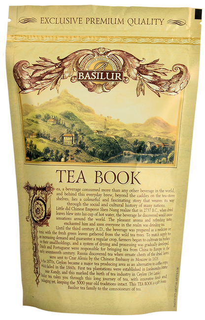 Opakowanie uzupełniające Basilur Tea Book vol. IV z elegancką grafiką i logo marki.