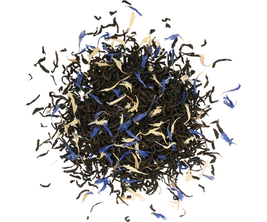 Liściasta herbata Basilur Frosty Afternoon z płatkami bławatka i aromatem bergamotki