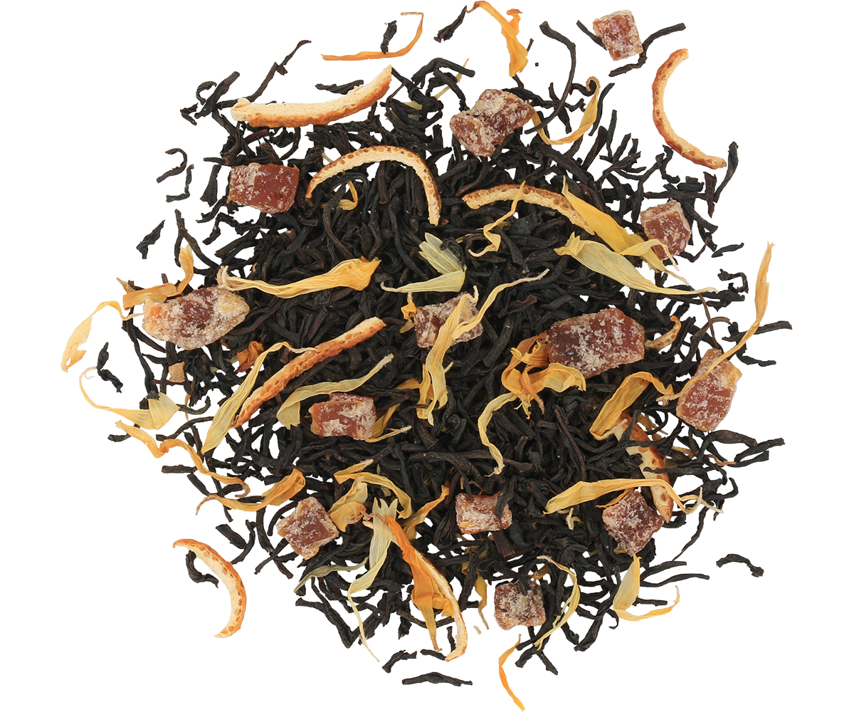 Liściasta herbata Basilur Frosty Evening z kawałkami owoców i płatkami kwiatów