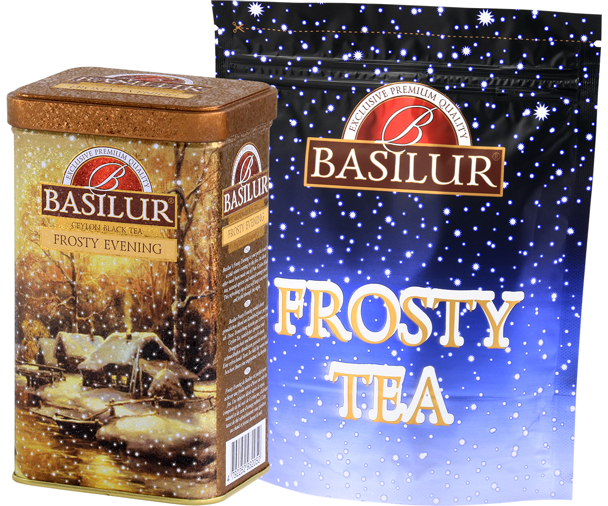 Zestaw Basilur Frosty Evening – puszka i uzupełnienie w opakowaniu refill