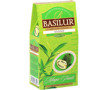 Front opakowania Basilur Soursop z ilustracją owocu flaszowca miękkociernistego