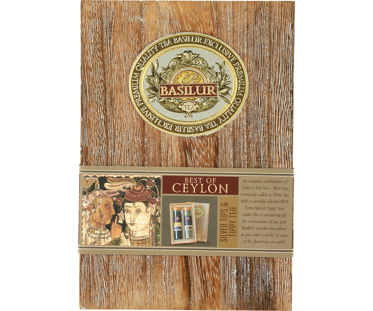 Opakowanie Basilur Best of Ceylon – luksusowy zestaw herbat w stylowym pudełku.