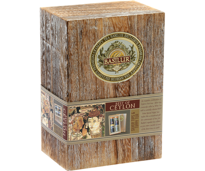 Zestaw herbat Basilur Silver Tips & Tippy Tea w eleganckim drewnianym pudełku.