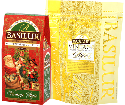 Opakowanie herbaty Basilur New Year’s Gift z kolekcji Vintage Style świąteczna czarna herbata cejlońska