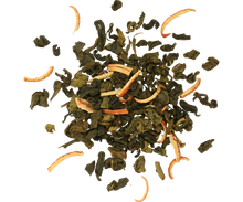 Liście herbaty Basilur Lemon & Honey – mieszanka zielonej herbaty z cytrusami i miodem.