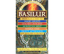 Front opakowania Basilur Oriental Collection z aromatycznymi herbatami czarnymi i zielonymi
