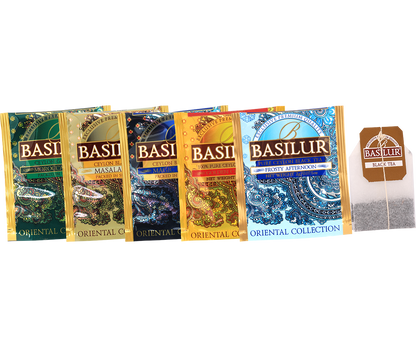 Zestaw kopert herbat Basilur Oriental Collection z pięcioma smakami herbat cejlońskich