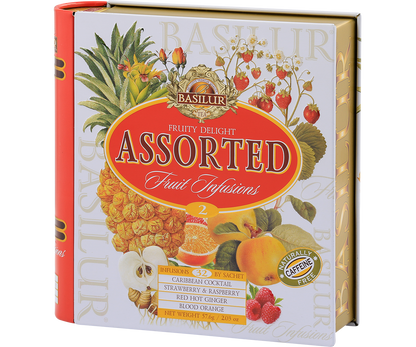 Zestaw Basilur Fruit Infusions vol. 2 w perspektywie – kolekcja naparów owocowych bez kofeiny.