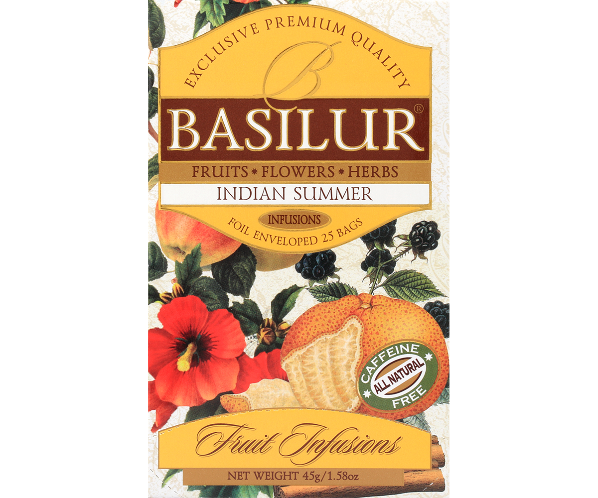 Herbata Basilur Indian Summer – owocowa mieszanka z hibiskusem i brzoskwinią.