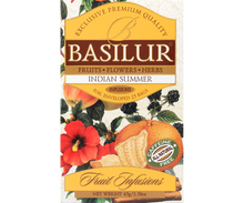 Herbata Basilur Indian Summer – owocowa mieszanka z hibiskusem i brzoskwinią.