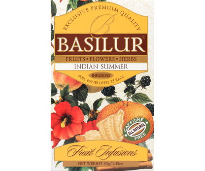 Herbata Basilur Indian Summer – owocowa mieszanka z hibiskusem i brzoskwinią.