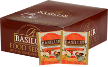 Herbata owocowa Basilur Blood Orange w kopertach 100 x 1,8 g w kartonowym opakowaniu, aromatyczna i bezkofeinowa.