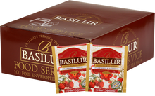 Herbata owocowa Basilur Strawberry & Raspberry w kopertach 100 x 1,8 g w eleganckim kartonowym opakowaniu.