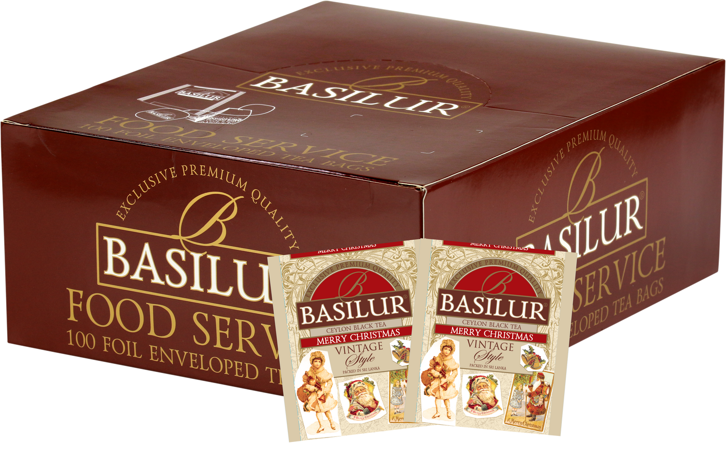 Zestaw Basilur Merry Christmas – 100 torebek herbaty cejlońskiej w świątecznej edycji Vintage Style.