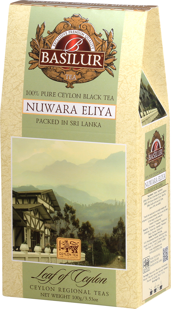 Zdjęcie boczne opakowania Basilur Nuwara Eliya regionalna herbata cejlońska