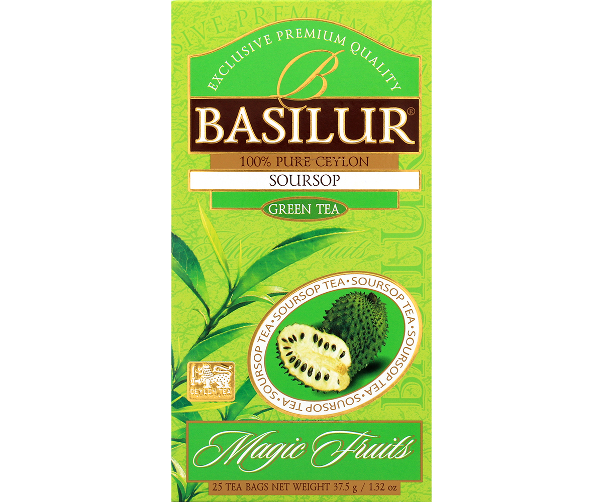 Herbata Basilur Soursop – egzotyczna zielona herbata cejlońska z owocowym akcentem.
