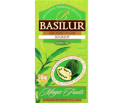 Herbata Basilur Soursop – egzotyczna zielona herbata cejlońska z owocowym akcentem.