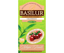 Herbata Basilur Cranberry – orzeźwiająca zielona herbata z nutą żurawiny.