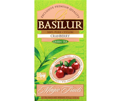 Herbata Basilur Cranberry – orzeźwiająca zielona herbata z nutą żurawiny.