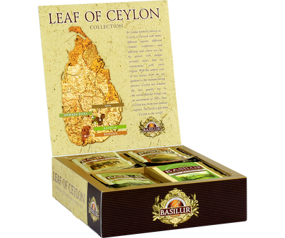 Zestaw herbat Basilur Leaf of Ceylon Collection z czterema regionami Cejlonu.