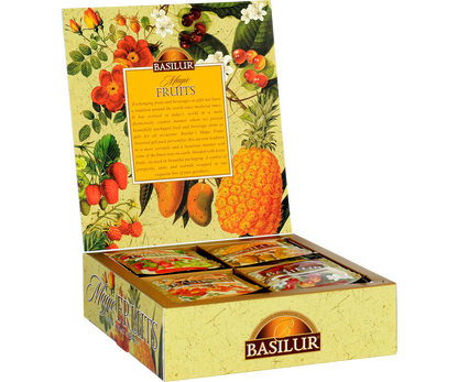 Zestaw herbat Basilur Magic Fruits Collection – owocowe herbaty w kopertach.