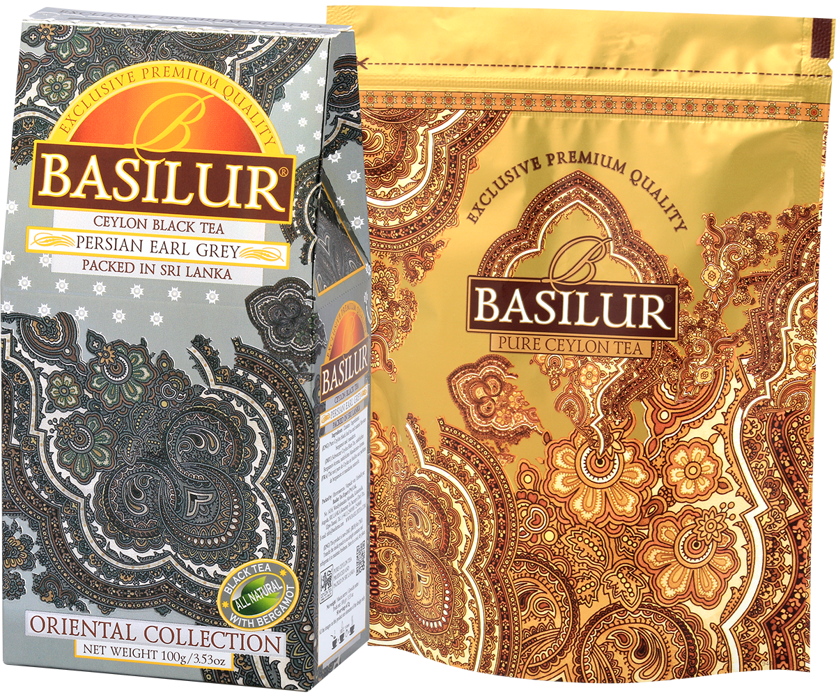 Herbata Basilur Persian Earl Grey liściasta w ozdobnym opakowaniu z kolekcji Oriental Collection