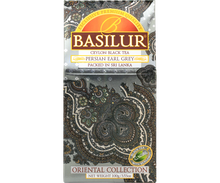 Przód opakowania herbaty Basilur Persian Earl Grey z orientalnym wzorem