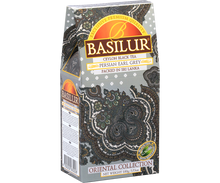 Bok pudełka Basilur Persian Earl Grey z ozdobnym motywem paisley