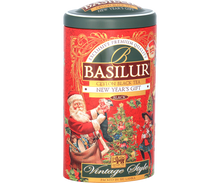 Bok puszki Basilur New Year’s Gift z ozdobnym motywem świątecznym