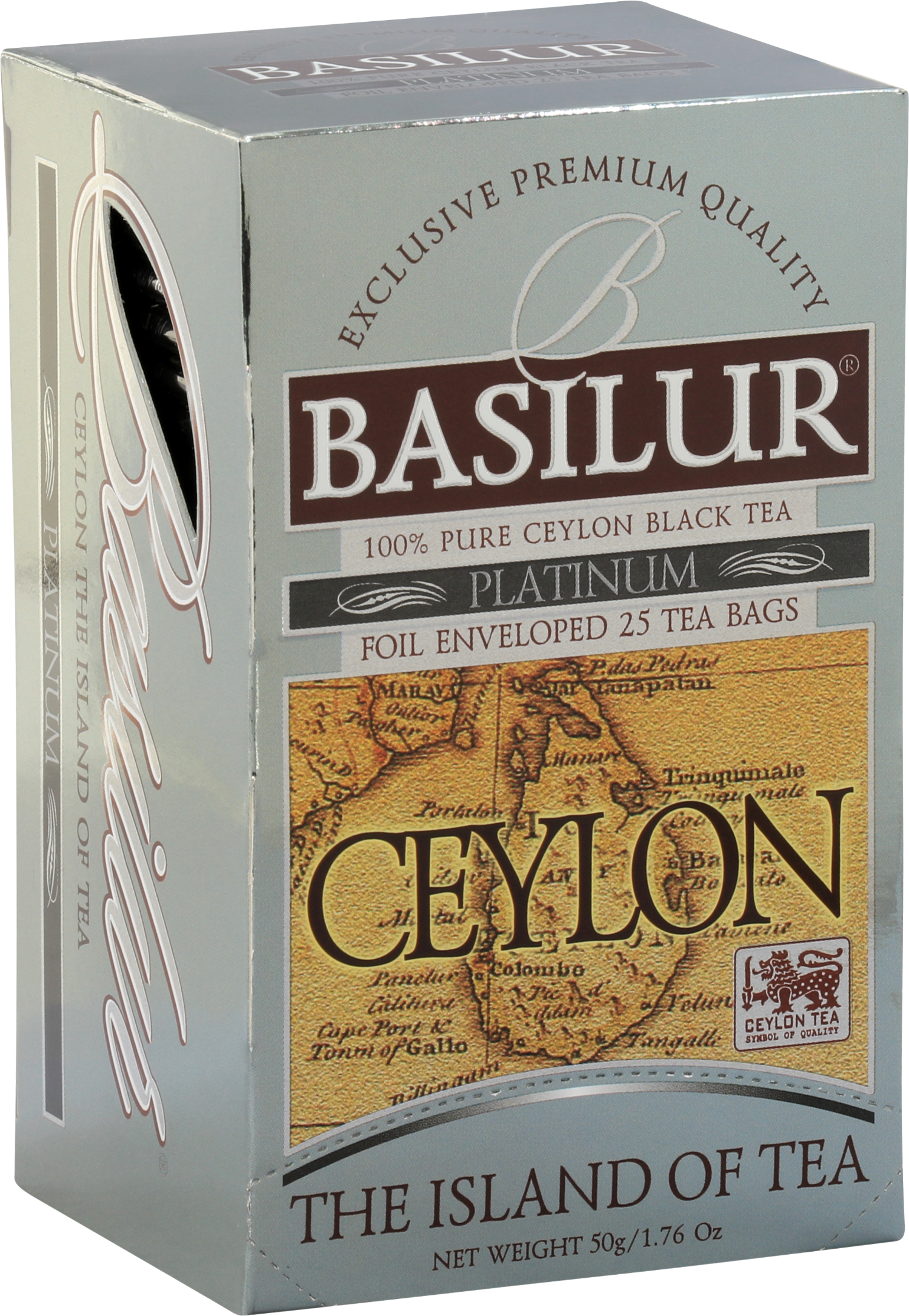 Herbata Basilur Platinum 100% czarna herbata cejlońska w eleganckim srebrnym pudełku