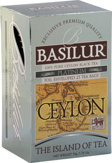 Herbata Basilur Platinum 100% czarna herbata cejlońska w eleganckim srebrnym pudełku