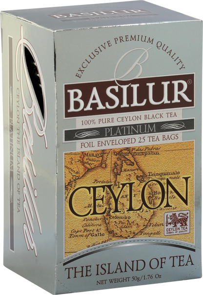Herbata Basilur Platinum 100% czarna herbata cejlońska w eleganckim srebrnym pudełku
