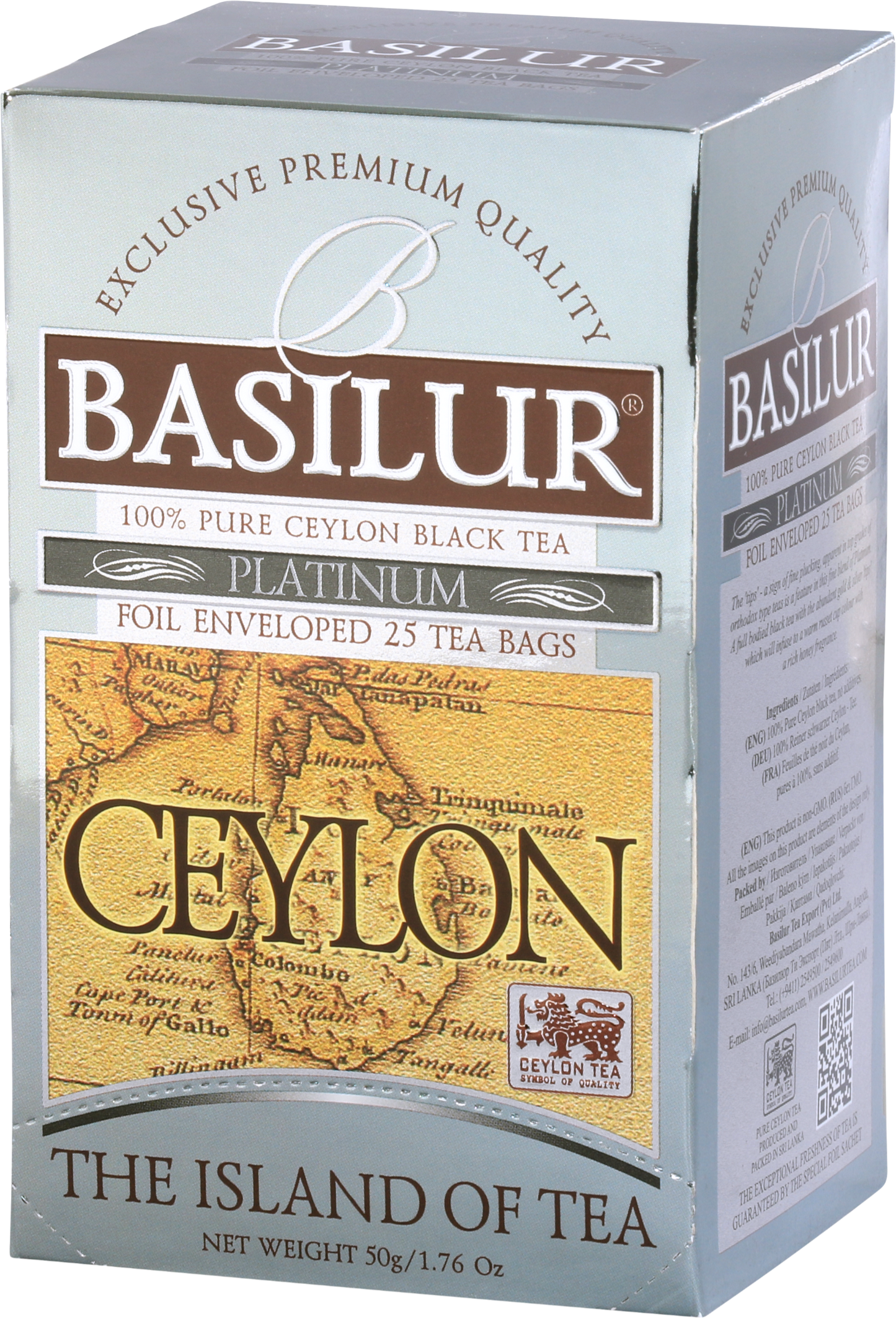 Opakowanie Basilur Platinum – czarna herbata Ceylon klasy premium