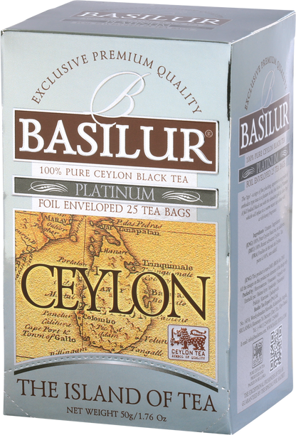 Opakowanie Basilur Platinum – czarna herbata Ceylon klasy premium