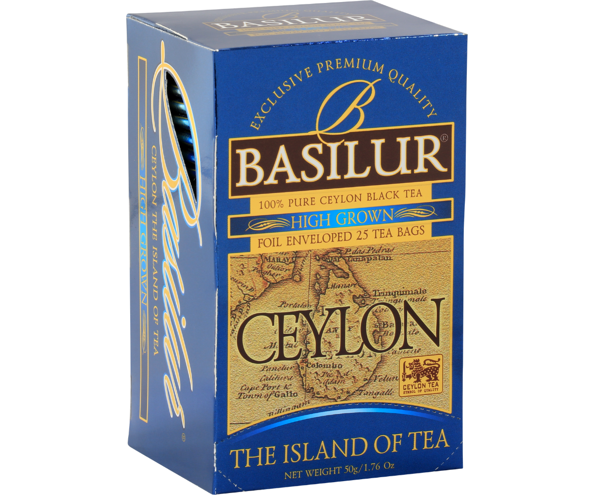 Herbata Basilur High Grown w kartoniku, czarna herbata cejlońska najwyższej jakości.