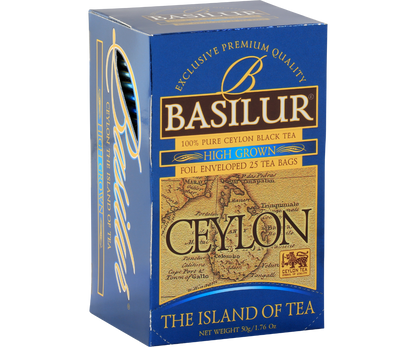 Herbata Basilur High Grown w kartoniku, czarna herbata cejlońska najwyższej jakości.