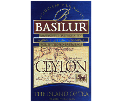 Opakowanie herbaty Basilur High Grown czarna herbata cejlońska 25 kopert.