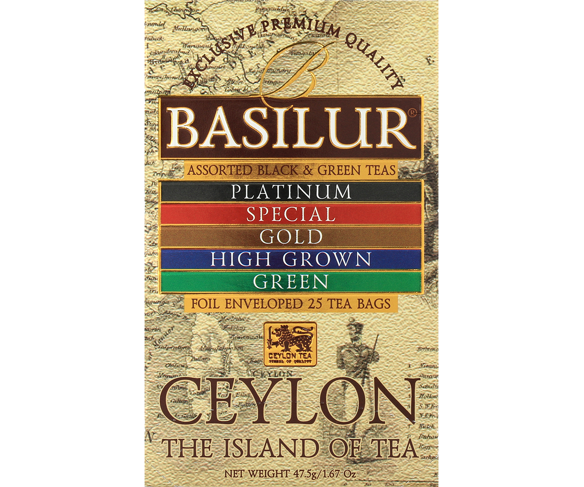 Basilur Assorted Ceylon – klasyczne pudełko herbat czarnych i zielonych z Cejlonu.