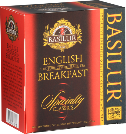 Zestaw kopert herbaty Basilur English Breakfast – aromatyczna herbata cejlońska.