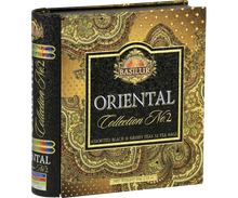 Przód opakowania Basilur Oriental Collection No. 2 z orientalnym wzorem i logo Basilur.