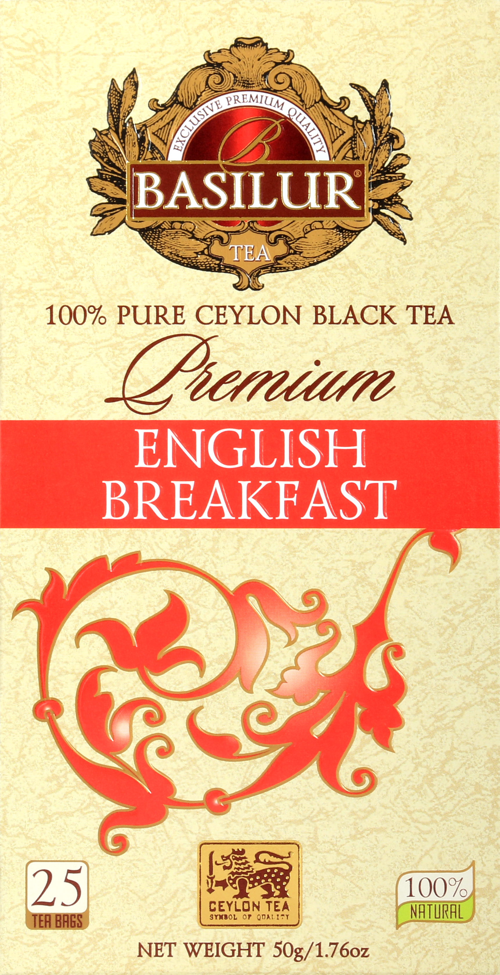 Opakowanie Basilur English Breakfast – 25 kopert czarnej herbaty cejlońskiej