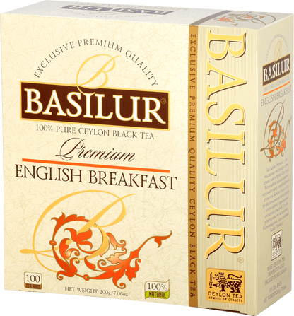 Opakowanie Basilur Premium English Breakfast – 100 kopert czarnej herbaty Ceylon