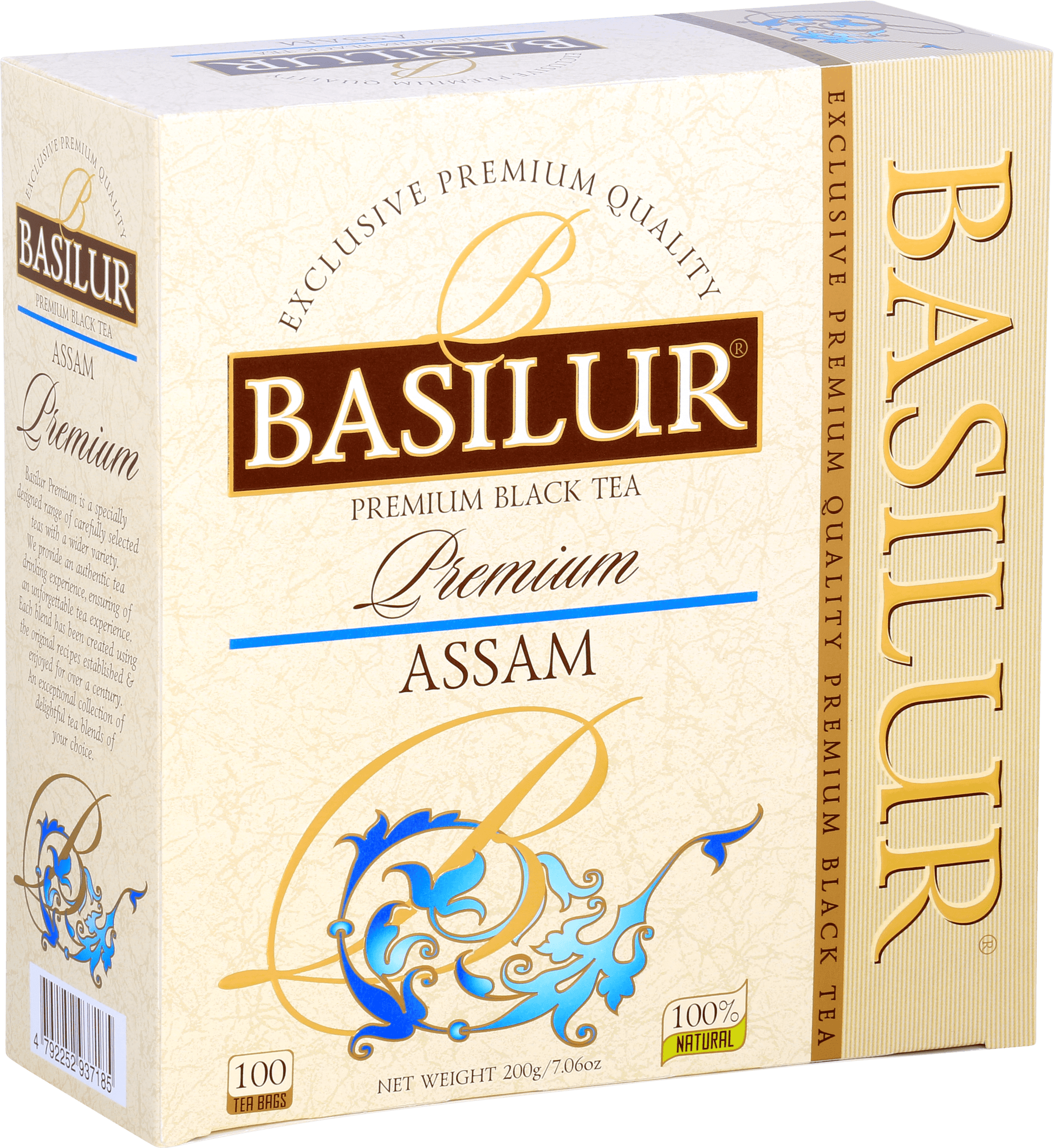Opakowanie Basilur Premium Assam – 100 kopert czarnej herbaty z regionu Assam