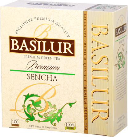 Herbata Basilur Premium Sencha – eleganckie pudełko z zieloną herbatą