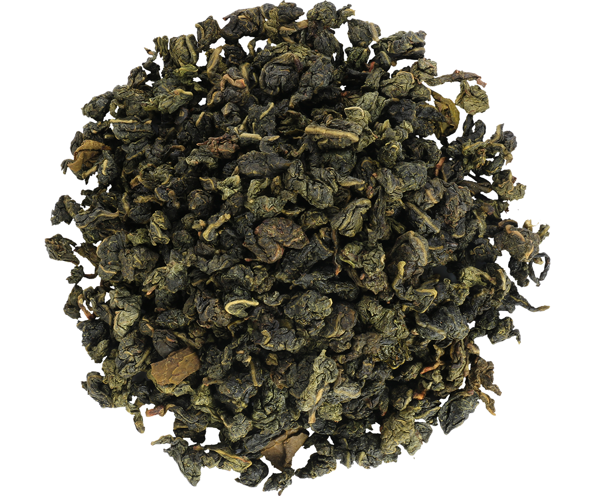 Liście herbaty Milk Oolong Basilur – półfermentowana zielona herbata o mlecznym aromacie.